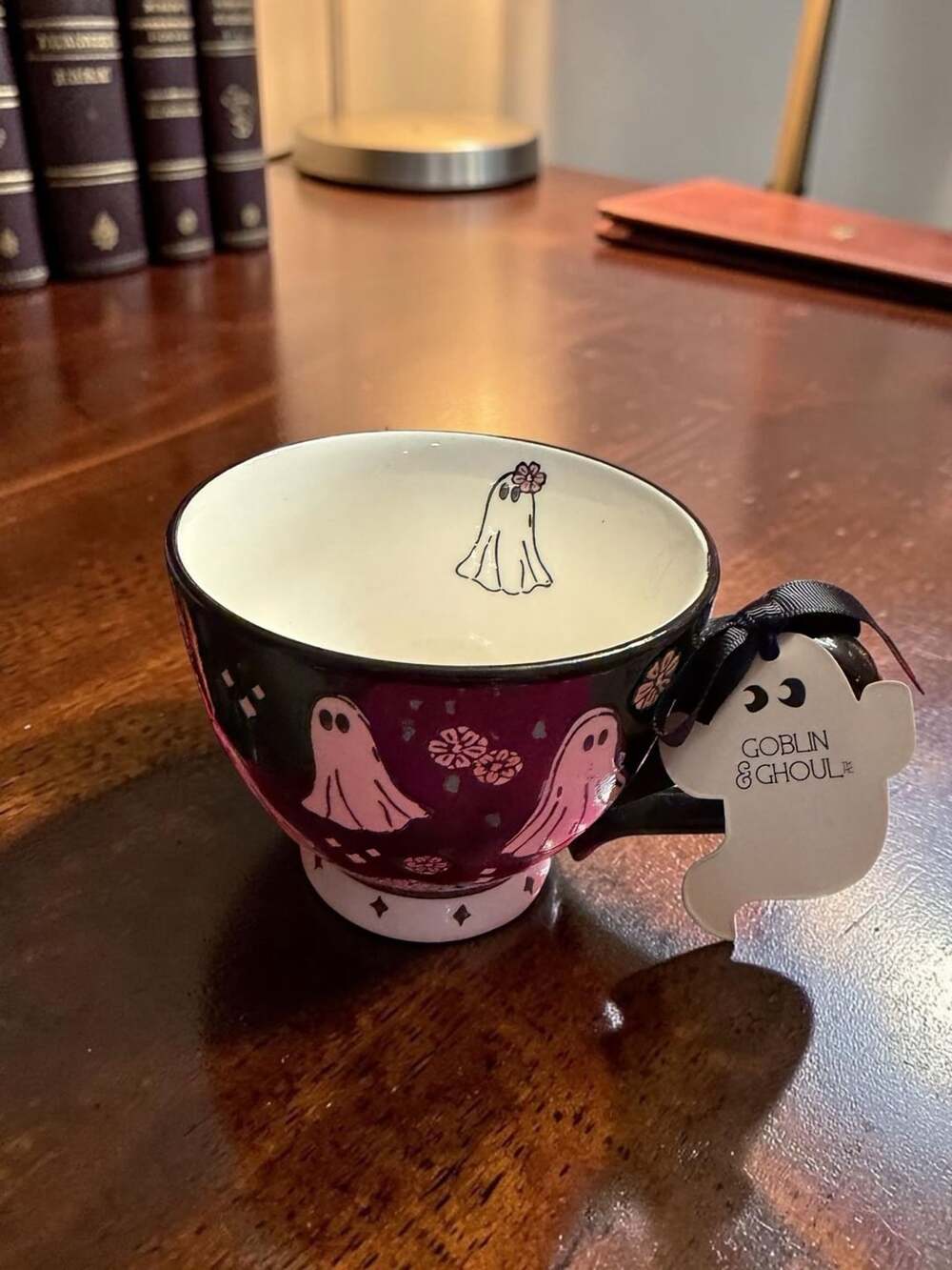 Potter's Studio Goblin And Ghoul Pink Ghost Coffee Mug